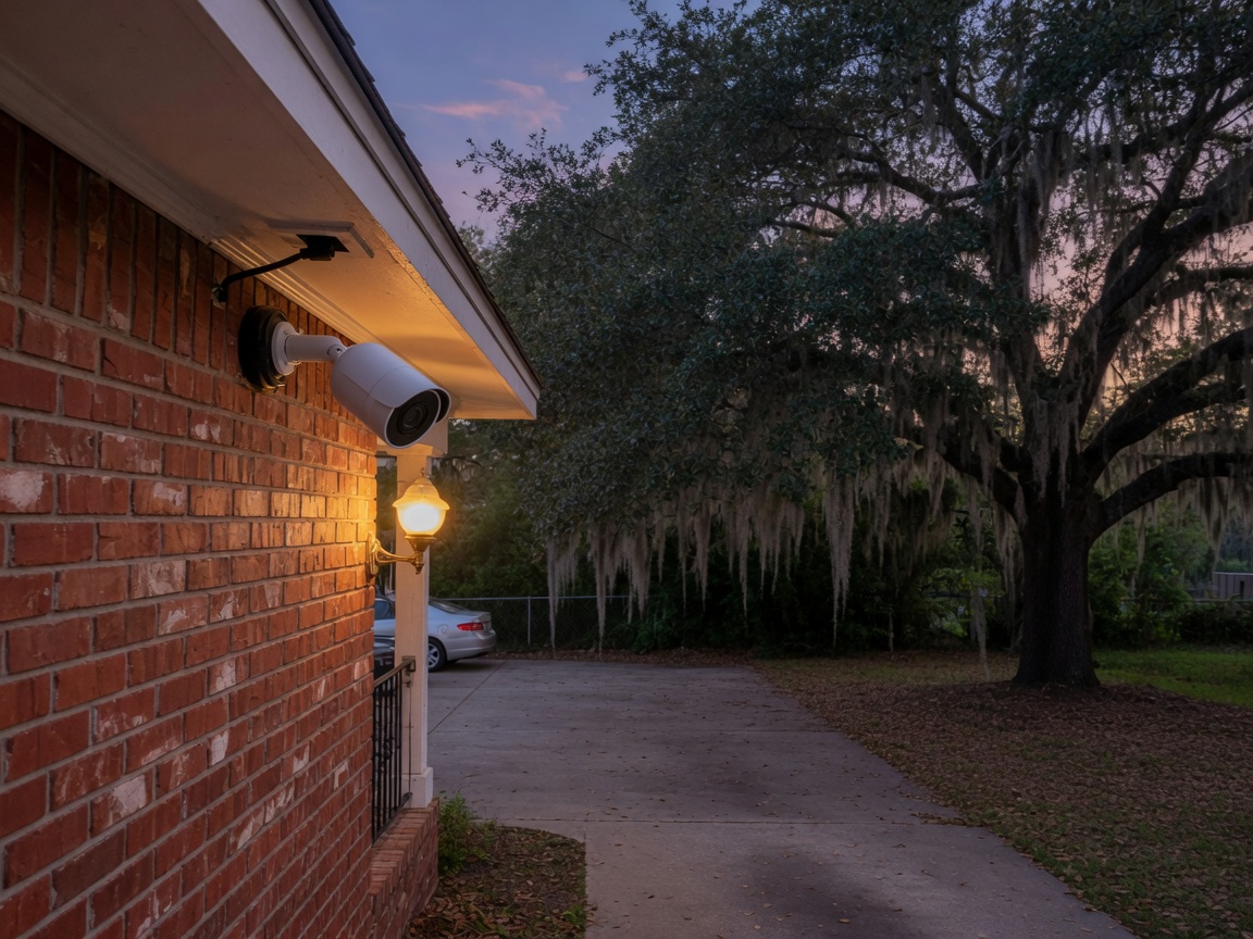Outdoor camera on a Baton Rouge home